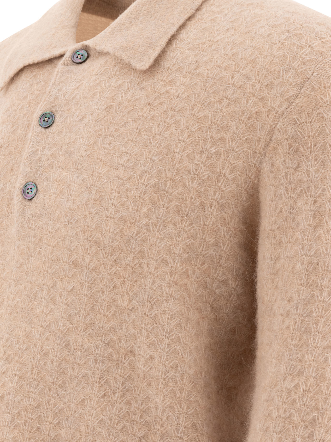 NN.07 Beige Alfie alpaca-blend polo sweater